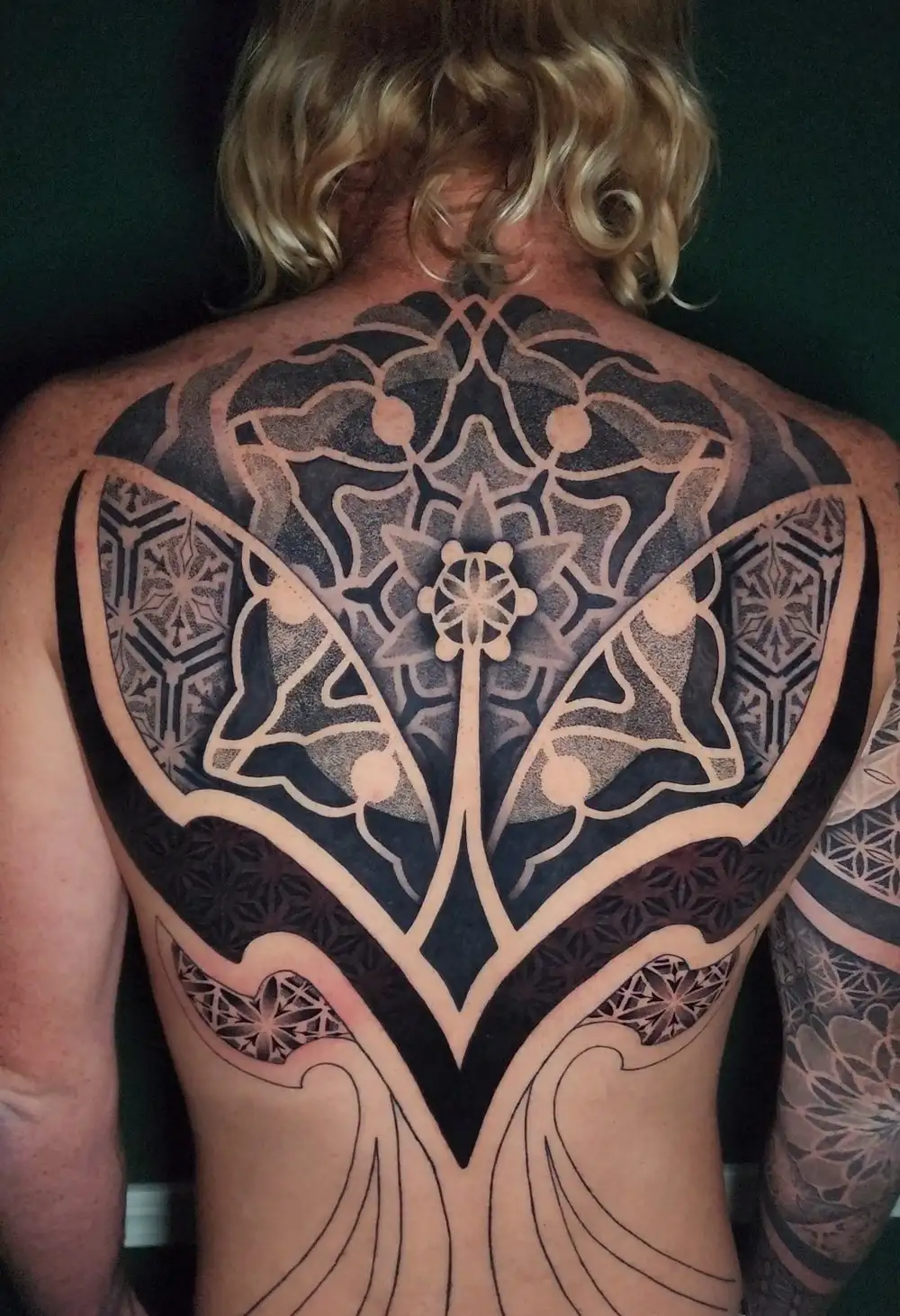 Sacred Geometry Back Piece Tattoo